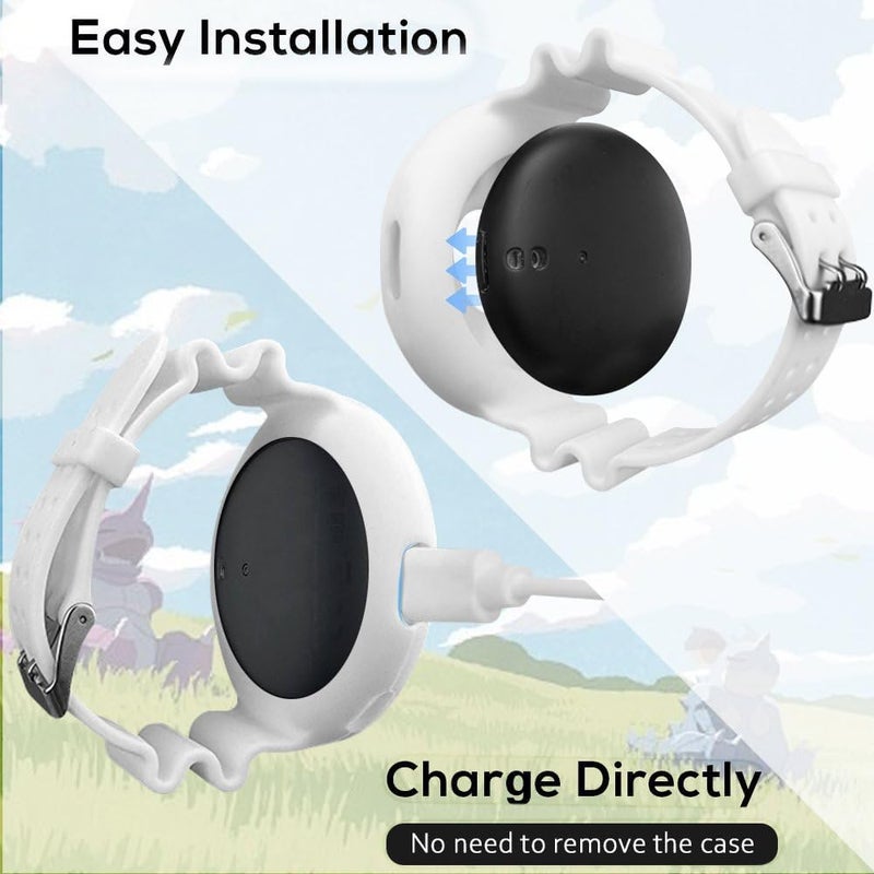 Chanvoo Soft Silicone Band Compatibile with Poke Go Plus + 2023, Protective Case Adjustable Wristband (White) - Image 4